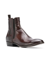 dunkelbraune Chelsea Boots aus Leder von Silvano Sassetti