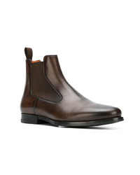 dunkelbraune Chelsea Boots aus Leder von Santoni