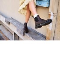 dunkelbraune Chelsea Boots aus Leder von Dr. Martens