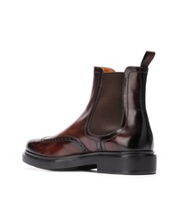 dunkelbraune Chelsea Boots aus Leder von Santoni