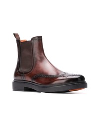 dunkelbraune Chelsea Boots aus Leder von Santoni