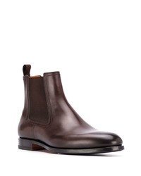 dunkelbraune Chelsea Boots aus Leder von Santoni