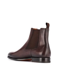 dunkelbraune Chelsea Boots aus Leder von Santoni