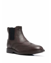 dunkelbraune Chelsea Boots aus Leder von Hogan