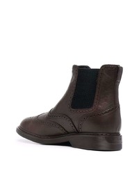 dunkelbraune Chelsea Boots aus Leder von Hogan