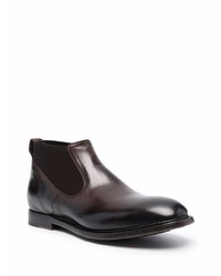 dunkelbraune Chelsea Boots aus Leder von Silvano Sassetti