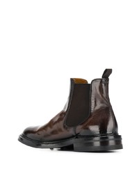 dunkelbraune Chelsea Boots aus Leder von Officine Creative