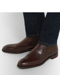 dunkelbraune Chelsea Boots aus Leder von Cheaney