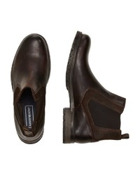 dunkelbraune Chelsea Boots aus Leder von Jack & Jones