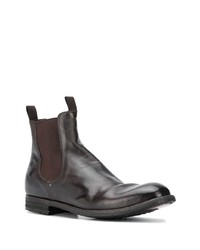 dunkelbraune Chelsea Boots aus Leder von Officine Creative