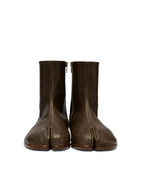 dunkelbraune Chelsea Boots aus Leder von Maison Margiela