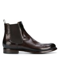 dunkelbraune Chelsea Boots aus Leder von Officine Creative