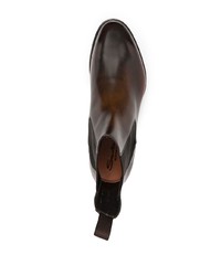 dunkelbraune Chelsea Boots aus Leder von Santoni