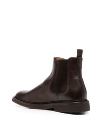 dunkelbraune Chelsea Boots aus Leder von Brunello Cucinelli