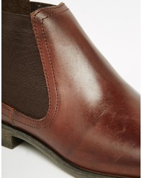 dunkelbraune Chelsea Boots aus Leder von Base London