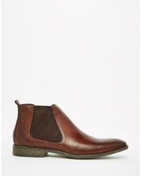 dunkelbraune Chelsea Boots aus Leder von Base London