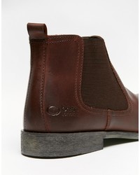 dunkelbraune Chelsea Boots aus Leder von Base London