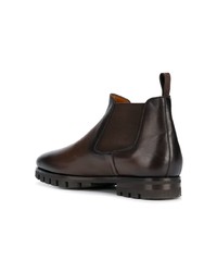 dunkelbraune Chelsea Boots aus Leder von Santoni