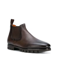 dunkelbraune Chelsea Boots aus Leder von Santoni