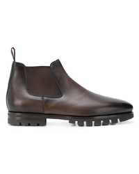 dunkelbraune Chelsea Boots aus Leder von Santoni