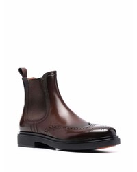 dunkelbraune Chelsea Boots aus Leder von Santoni