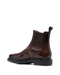 dunkelbraune Chelsea Boots aus Leder von Santoni