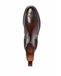 dunkelbraune Chelsea Boots aus Leder von Santoni