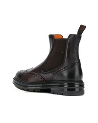 dunkelbraune Chelsea Boots aus Leder von Santoni