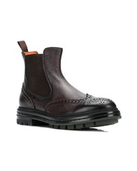 dunkelbraune Chelsea Boots aus Leder von Santoni