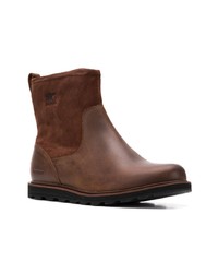 dunkelbraune Chelsea Boots aus Leder von Sorel