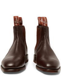 dunkelbraune Chelsea Boots aus Leder von Roland Mouret