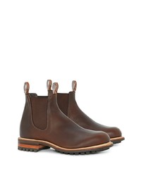 dunkelbraune Chelsea Boots aus Leder von R.M. Williams