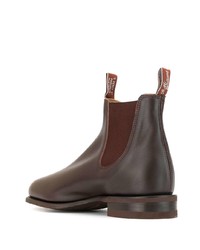 dunkelbraune Chelsea Boots aus Leder von R.M. Williams