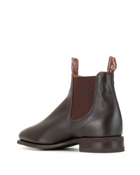 dunkelbraune Chelsea Boots aus Leder von R.M. Williams