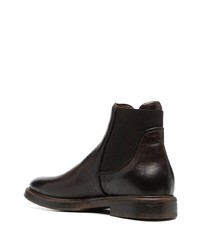 dunkelbraune Chelsea Boots aus Leder von Silvano Sassetti