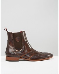 dunkelbraune Chelsea Boots aus Leder von Jeffery West