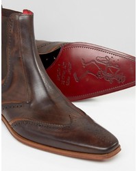 dunkelbraune Chelsea Boots aus Leder von Jeffery West