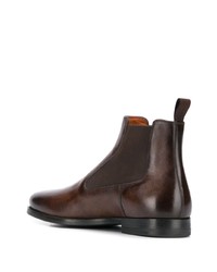 dunkelbraune Chelsea Boots aus Leder von Santoni