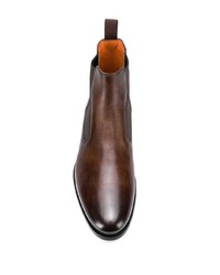 dunkelbraune Chelsea Boots aus Leder von Santoni