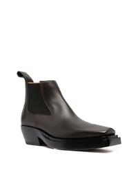 dunkelbraune Chelsea Boots aus Leder von Bottega Veneta