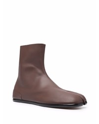 dunkelbraune Chelsea Boots aus Leder von Maison Margiela