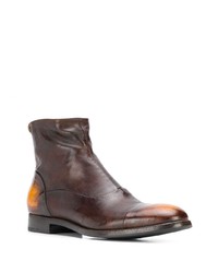 dunkelbraune Chelsea Boots aus Leder von Alberto Fasciani