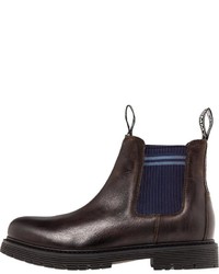 dunkelbraune Chelsea Boots aus Leder von Tommy Jeans