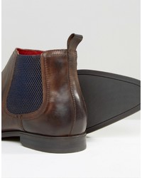 dunkelbraune Chelsea Boots aus Leder von Base London