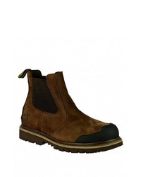 dunkelbraune Chelsea Boots aus Wildleder von Amblers Safety