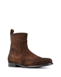 dunkelbraune Chelsea Boots aus Wildleder von Santoni