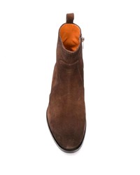 dunkelbraune Chelsea Boots aus Wildleder von Santoni