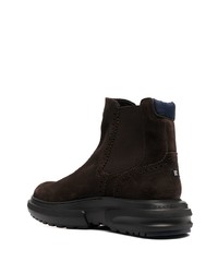 dunkelbraune Chelsea Boots aus Wildleder von Fratelli Rossetti