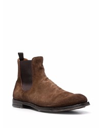 dunkelbraune Chelsea Boots aus Wildleder von Officine Creative