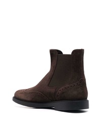 dunkelbraune Chelsea Boots aus Wildleder von Fratelli Rossetti